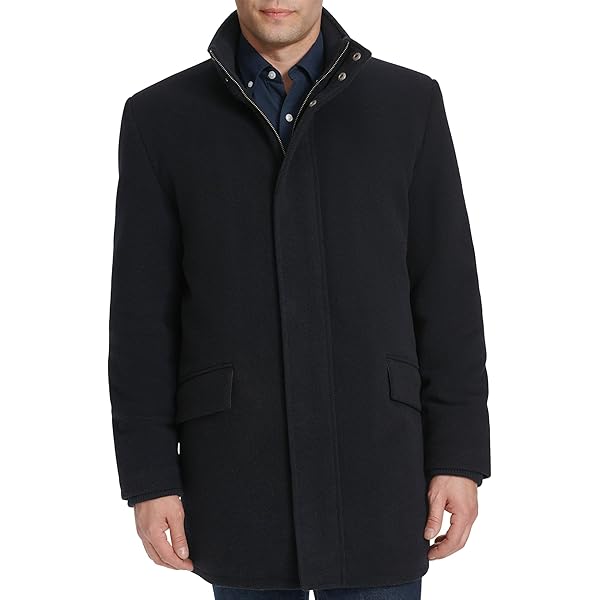 Cianni Men's Black Zippered Wool Blend Winter Short Jacket, Size S